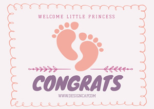 Cute Baby Footprint Card Design