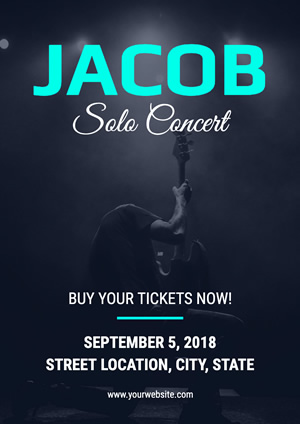 Blue Solo Concert Poster Poster Design