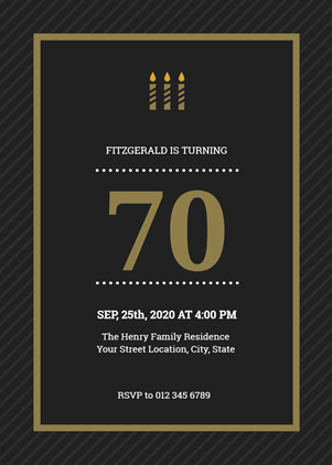 70th Birthday Invitation Design