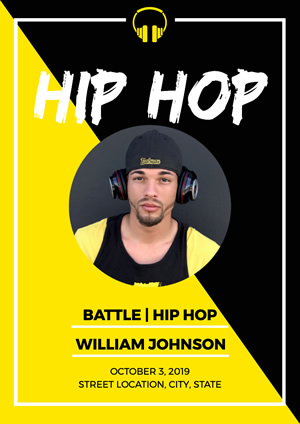 Yellow and Black Hip Hop Poster Poster Design