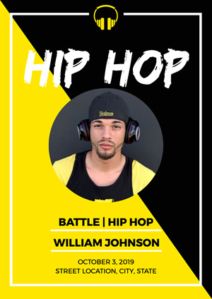 Yellow and Black Hip Hop Poster  Design