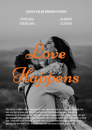 Couple Love Movie Poster Design