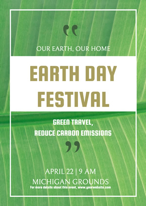Simple Green Earth Day Poster Design