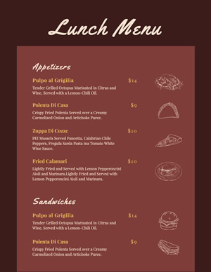 Restaurant Lunch Menu Menu Design