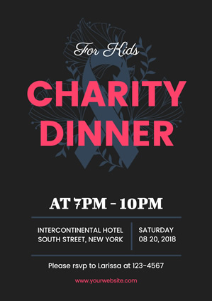 Silk Ribbon Charity Dinner Poster Design