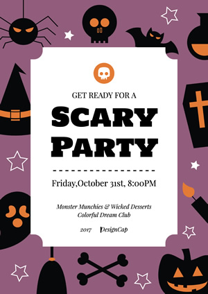 Holiday Halloween Scary Party Poster Design