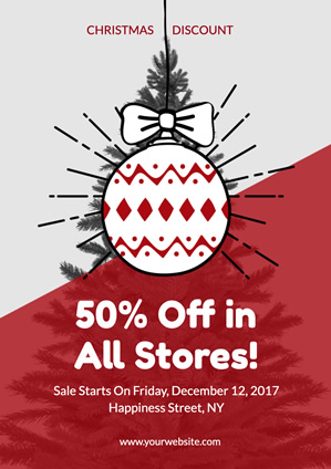 Christmas Discount Poster Poster Design
