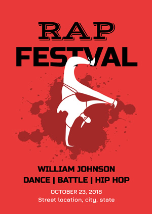 Red Rap Festival Poster  Design