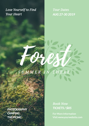Green Forest Trip Poster Poster Design