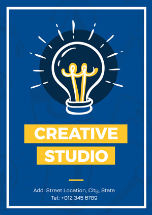 Bulb Image Graphic Design Studio Poster Design