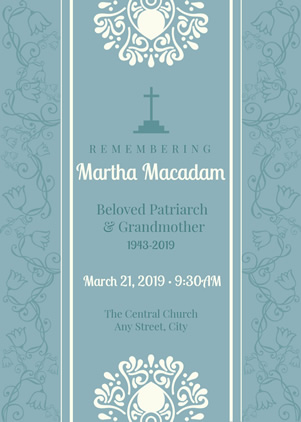 Solemn Funeral Invitation Design