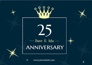 Shiny 25th Anniversary Card Design