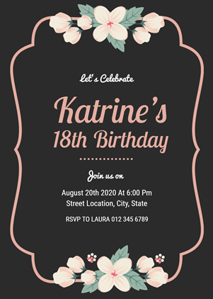 18th Birthday Invitation Design