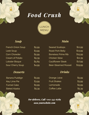 Lunch Menu Design