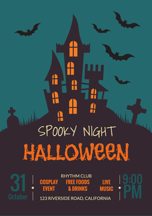 Spooky Night Halloween Party Flyer Flyer Design