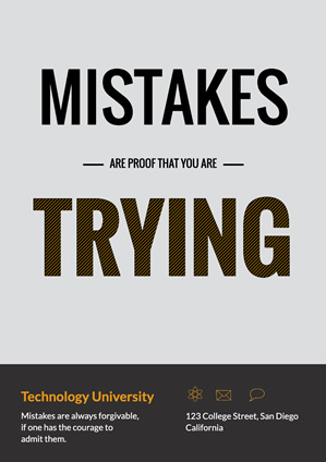 Motivational Mistakes Trying Poster Poster Design