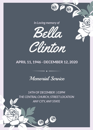 Solemn Funeral Invitation Design