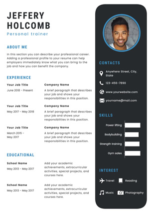 Trainer Resume Resume Design