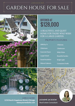 Real Estate Garden House Flyer Design
