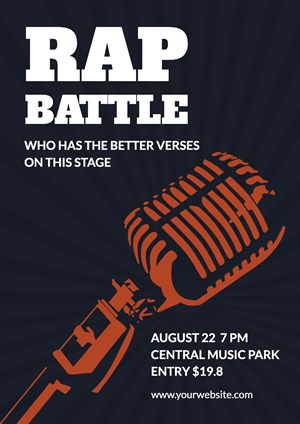 Blue Microphone Rap Battle Poster  Design