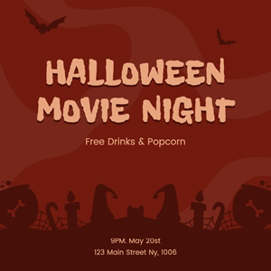 Halloween Movie Night Instagram Post Instagram Post Design