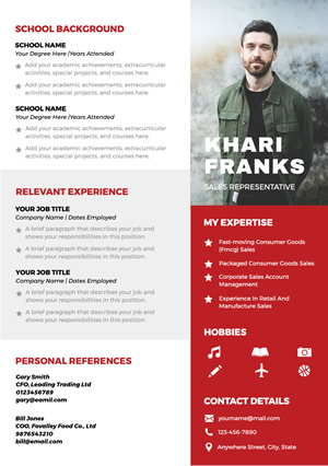 Sales Representative Resume Resume Design