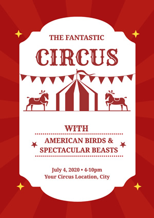 Red Fantastic Circus Poster Poster Design