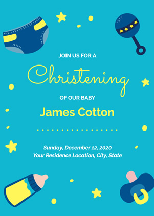 Cute Christening Invitation Design