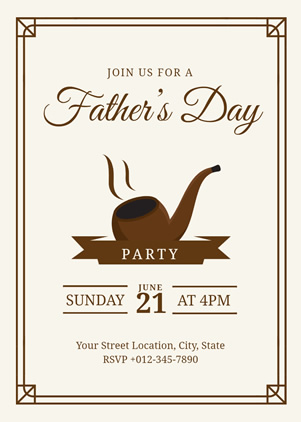 Happy Fathers Day Party Invitation Design