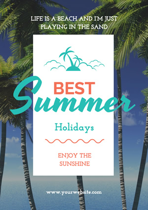 Seaside Summer Holiday Travel Poster Design