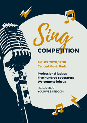 Microphone Singing Competition Poster Poster Design