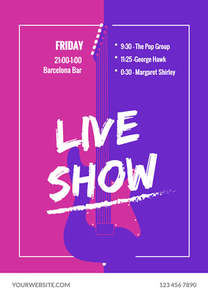 Guitar Image Music Live Show Poster  Design