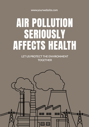 Factory Fumes Air Pollution Poster Design