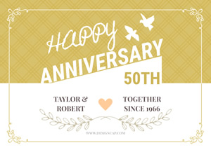 Unique 50th Anniversary Card Design