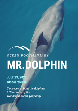 Dolphin Photo Ocean Documentary Poster  Design