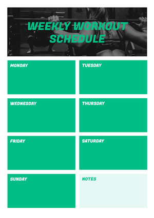 Weekly Workout Schedule Schedule Design