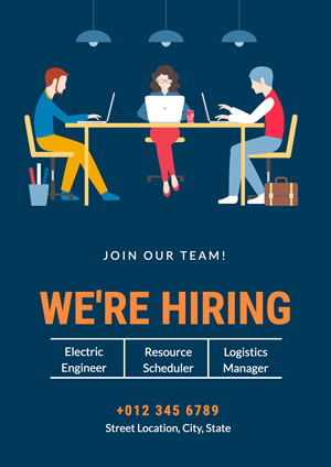 Office Worker Hiring Poster Design