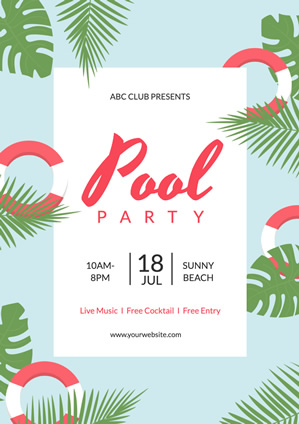 Pool Party Beach Poster Design