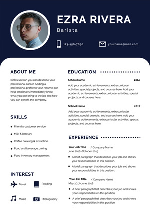 Barista Resume Resume Design