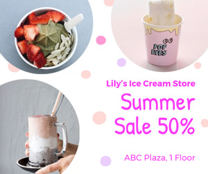 Ice Cream Sale Facebook Post Design