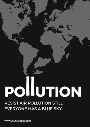 Minimalist Black and White Air Pollution Poster Design
