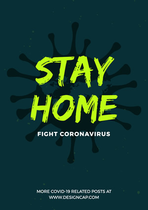 Stay Home and Fight Virus Poster Design