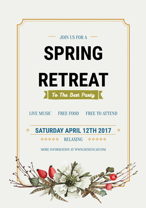 Party Spring Retreat Poster Design