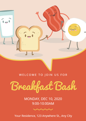 Breakfast Bash Invitation Design