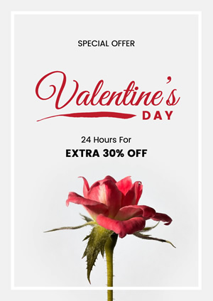 Red Rose Valentines Day Special Offer Poster Design