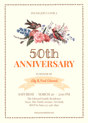 50th Anniversary Party Invitation Design