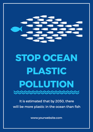 Blue Ocean Plastic Pollution Poster Poster Design