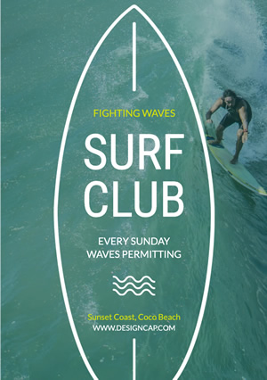 Club Recruit Surf Club Flyer Design