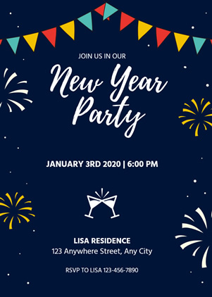 New Year Invitation Maker - Customize Free New Year Invitations | DesignCap
