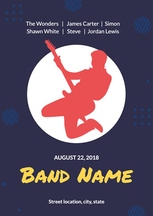 Blue Bandsman Music Band Poster Poster Design